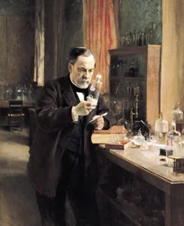 Louis Pasteur (1822-95) in seinem Labor, 1885